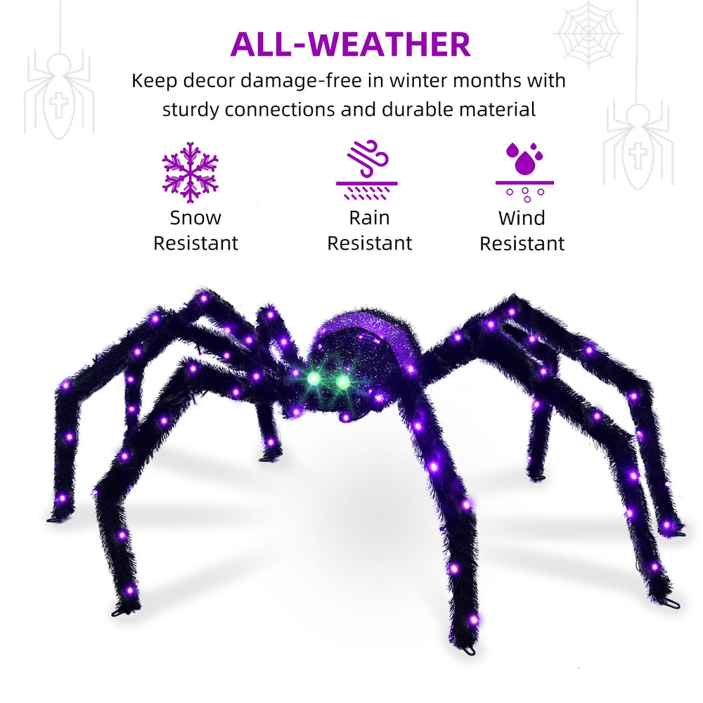 HOYECHI spider placed in a front yard to show how it enhances Halloween decor