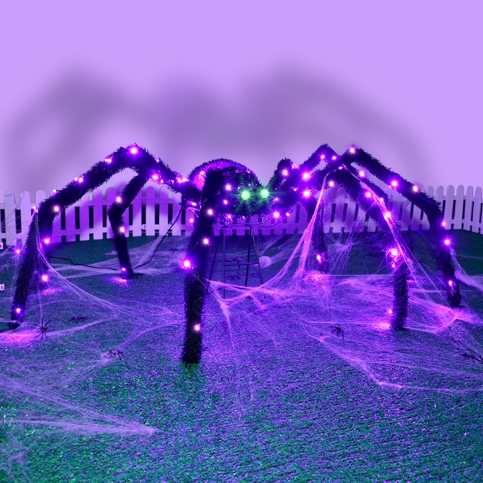HOYECHI nighttime street view showing how the lit spider attracts attention from afar