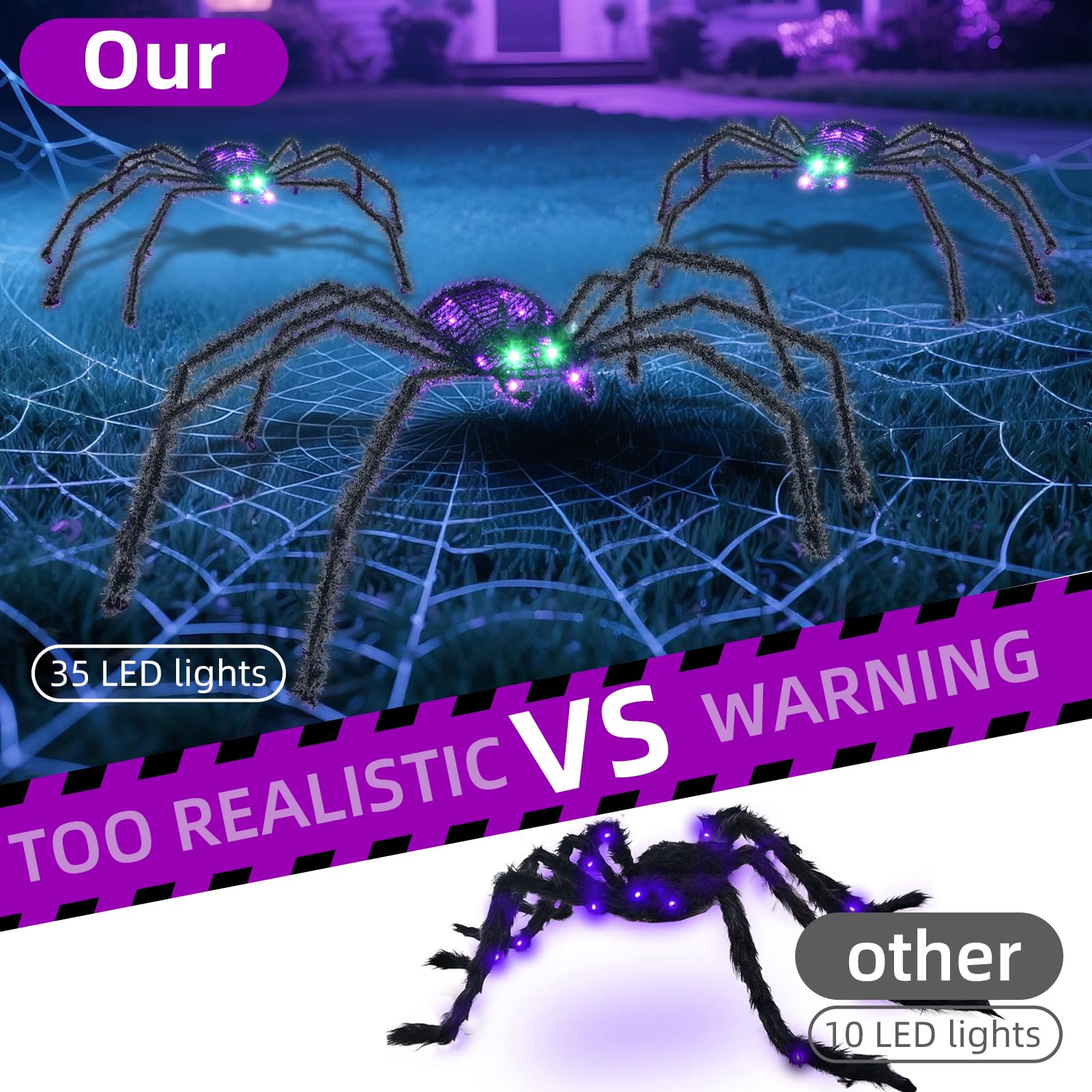 HOYECHI spiders next to a chair to show size and scale