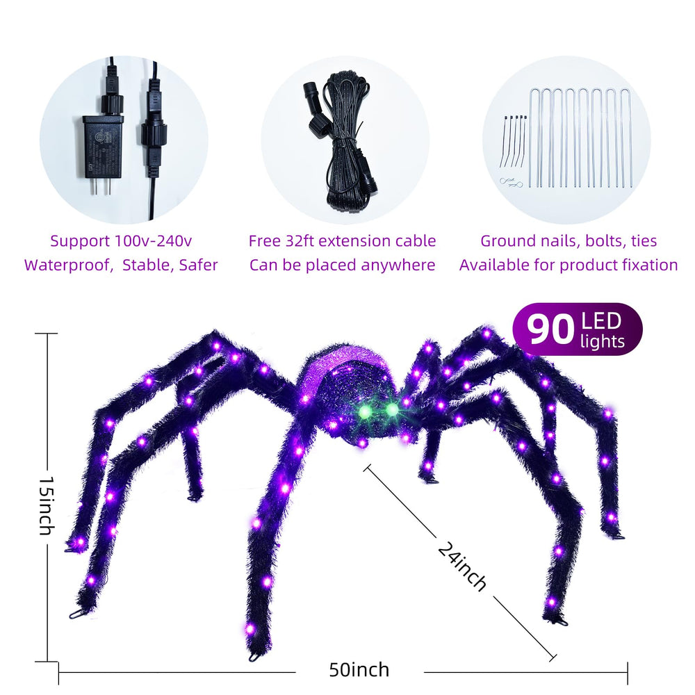 HOYECHI spider anchored with ground stake to show secure outdoor placement benefit