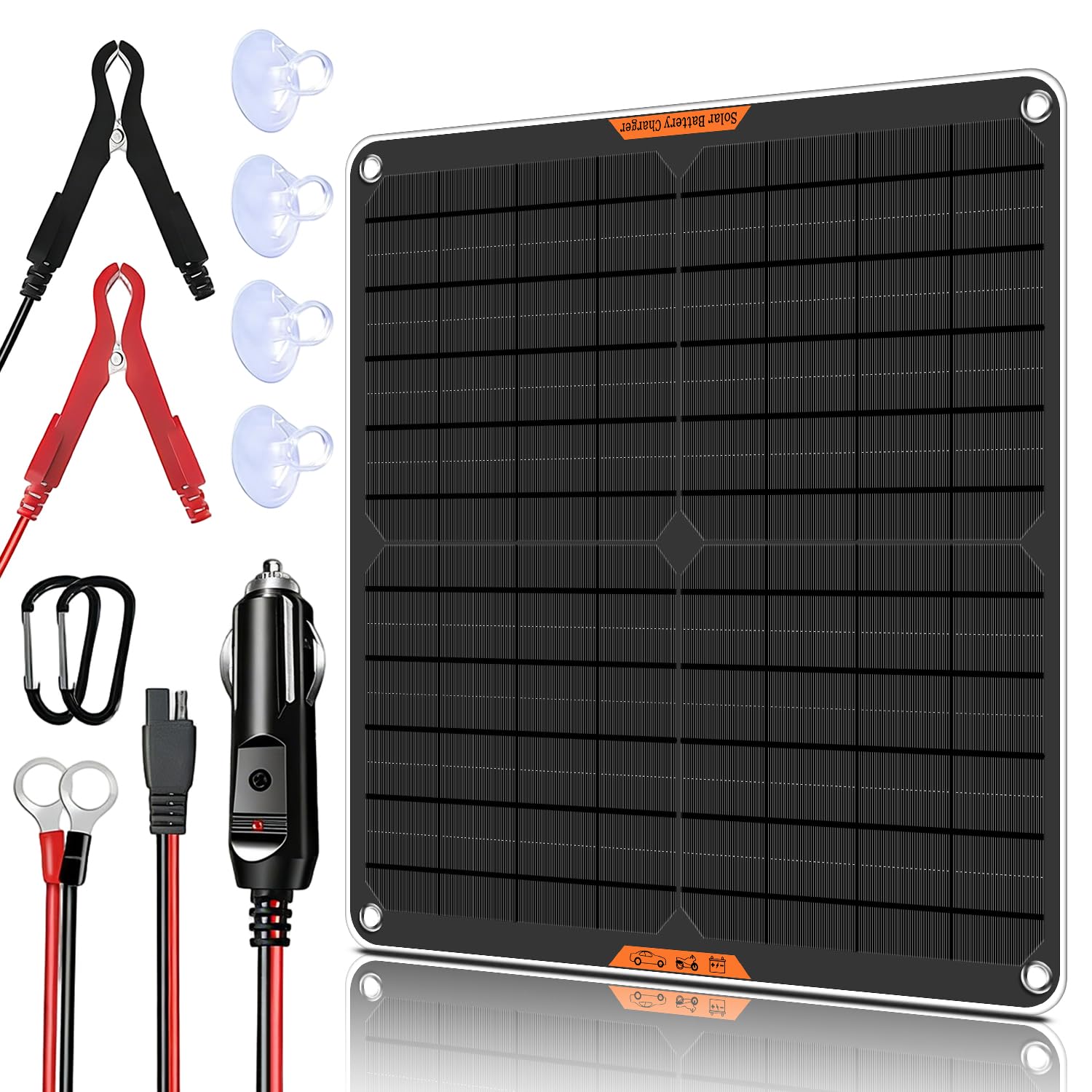 Hoysicy front panel view showing compact solar design and easy placement benefit