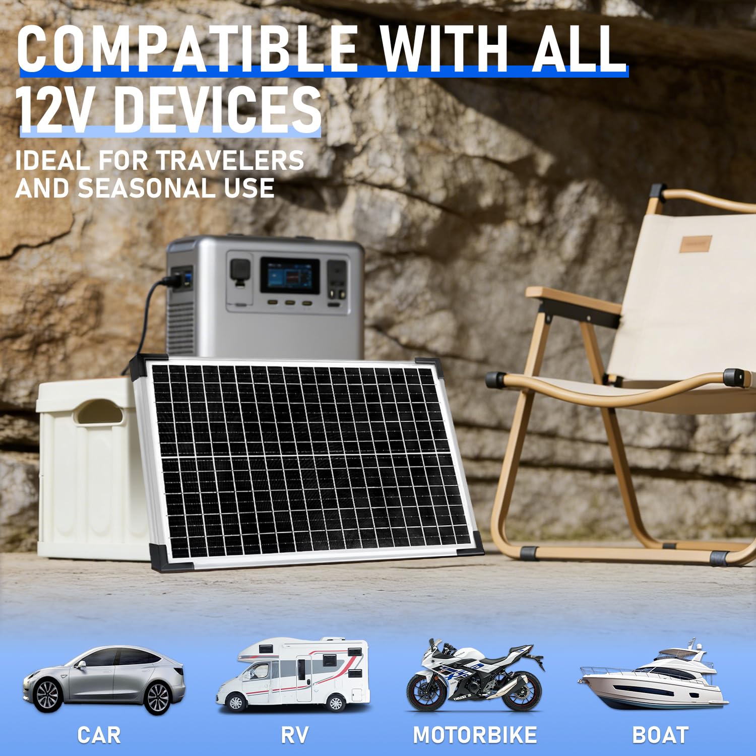 Hoysicy solar panel mounted on shed roof, easy outdoor installation