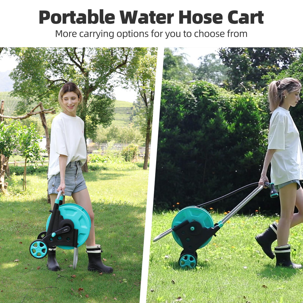 Hozcart adjustable handle being set to height showing ergonomic comfort