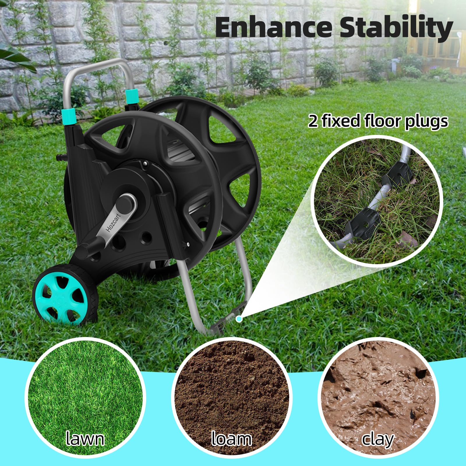 Hozcart in use watering garden illustrating convenience and reach benefit