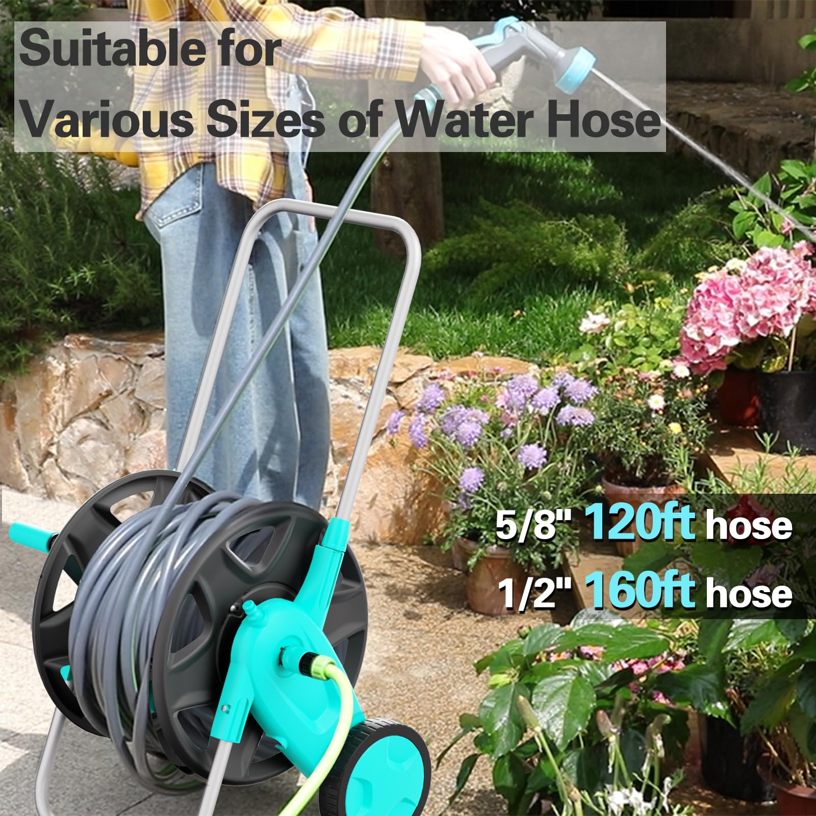 Hozcart wheel and triangular leg stabilizer for steady movement on uneven ground