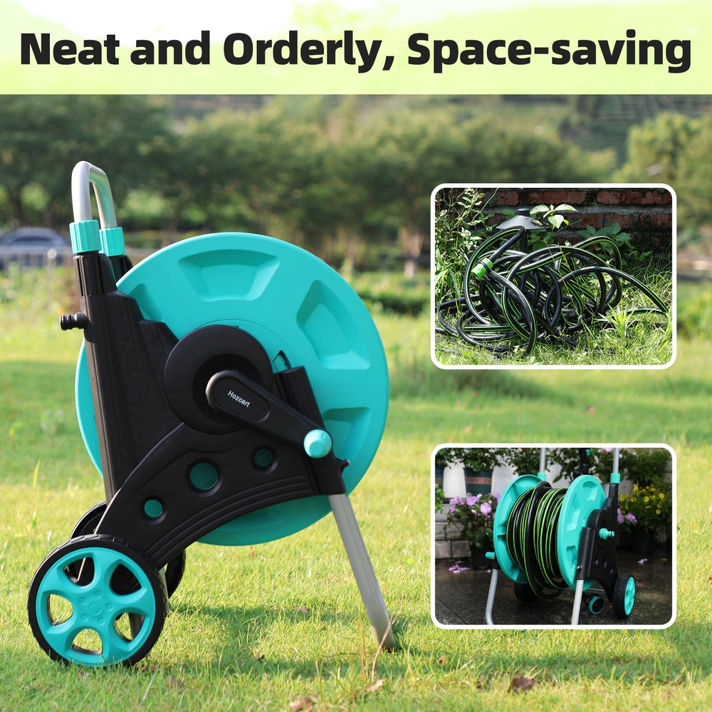 Hozcart wheel detail emphasizing smooth mobility across lawns