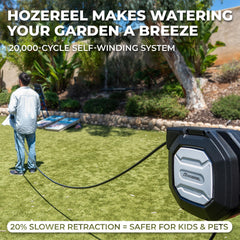 HOZEREEL hose close-up showing smooth glossy texture for easy cleaning