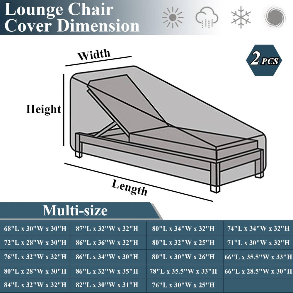 Hptmus covered chaise lounge in patio setting showing weather protection benefit