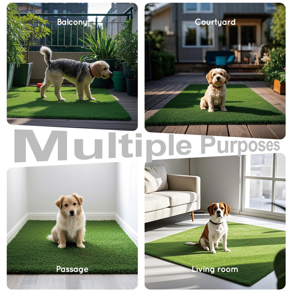HQ4US 4LEGS dog using pad on balcony illustrating indoor potty convenience
