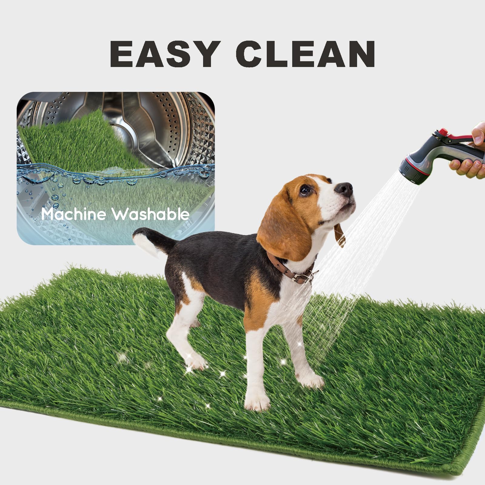 HQ4US 4LEGS turf fitted inside litter box demonstrating ready-to-use setup