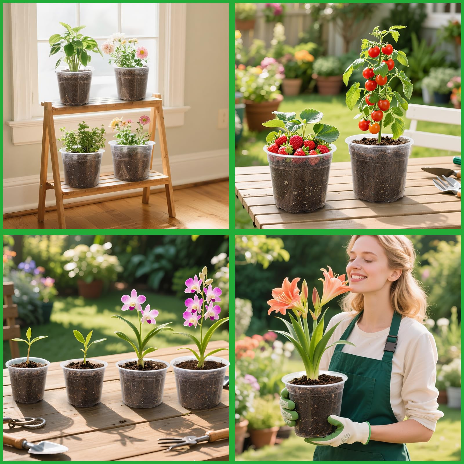 HQAUT four pots side-by-side comparing 5,6,8,10 inch sizes for selection