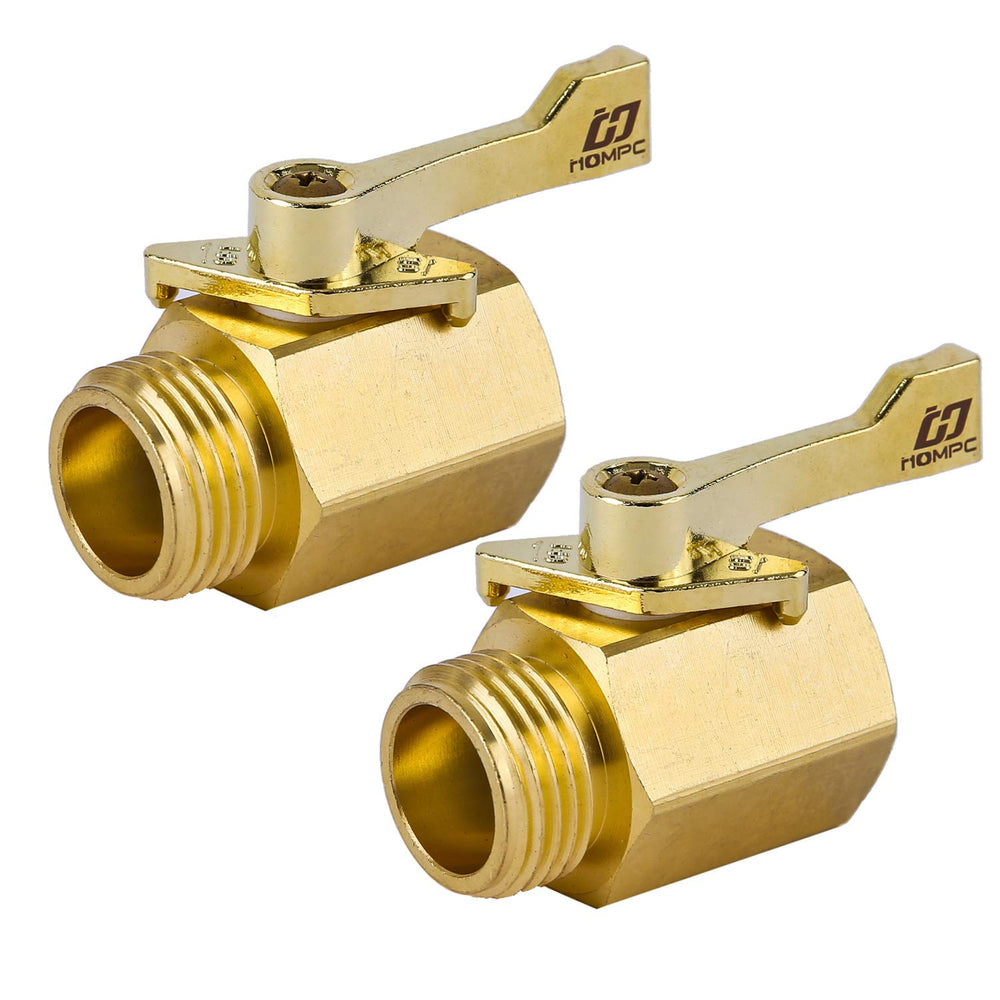 HQMPC brass valve front view showing durable construction and easy grip
