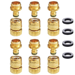 HQMPC front packaging showing six quick-connect brass sets and clear kit benefits