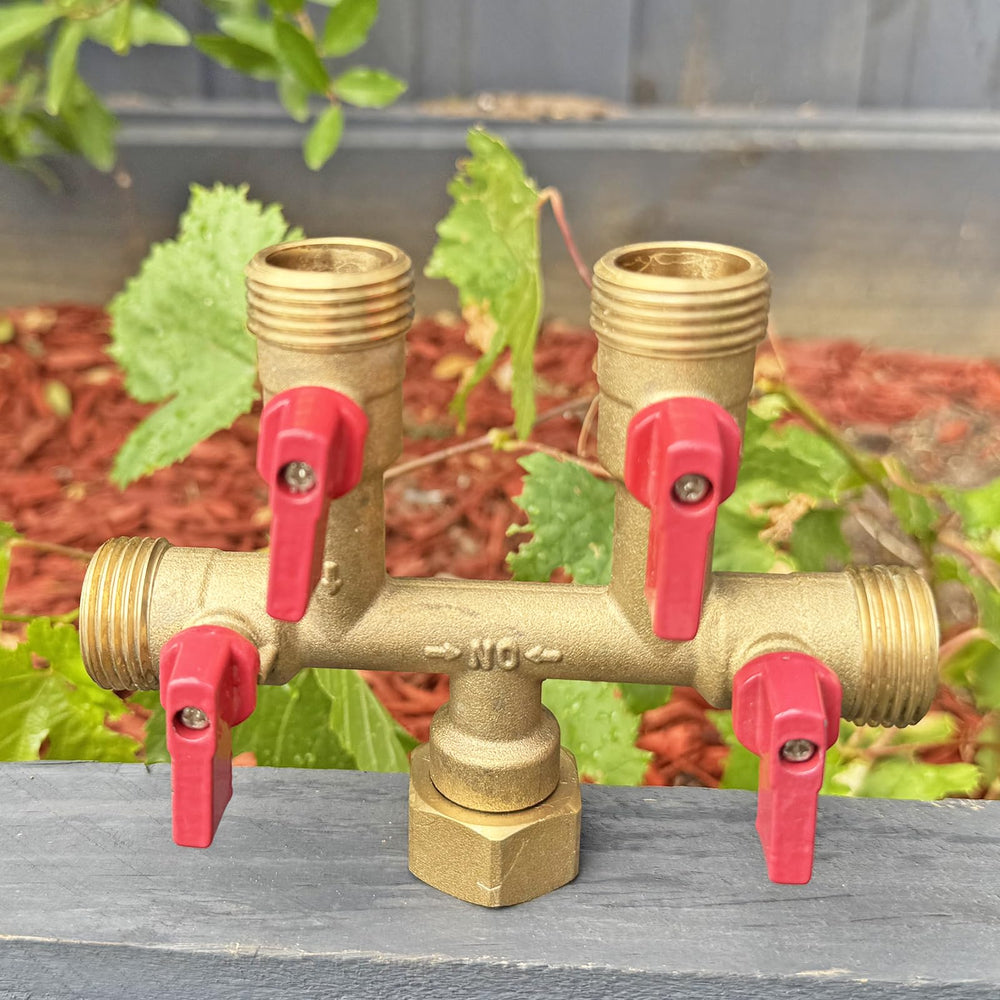 HQMPC in garden irrigation setup powering sprinklers and hoses for efficient watering
