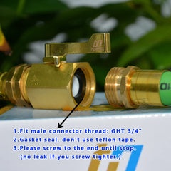 HQMPC valve installed on garden hose showing leak-resistant connection benefit