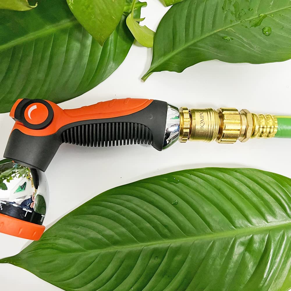 HQMPC installed on outdoor faucet in garden scene for reliable watering