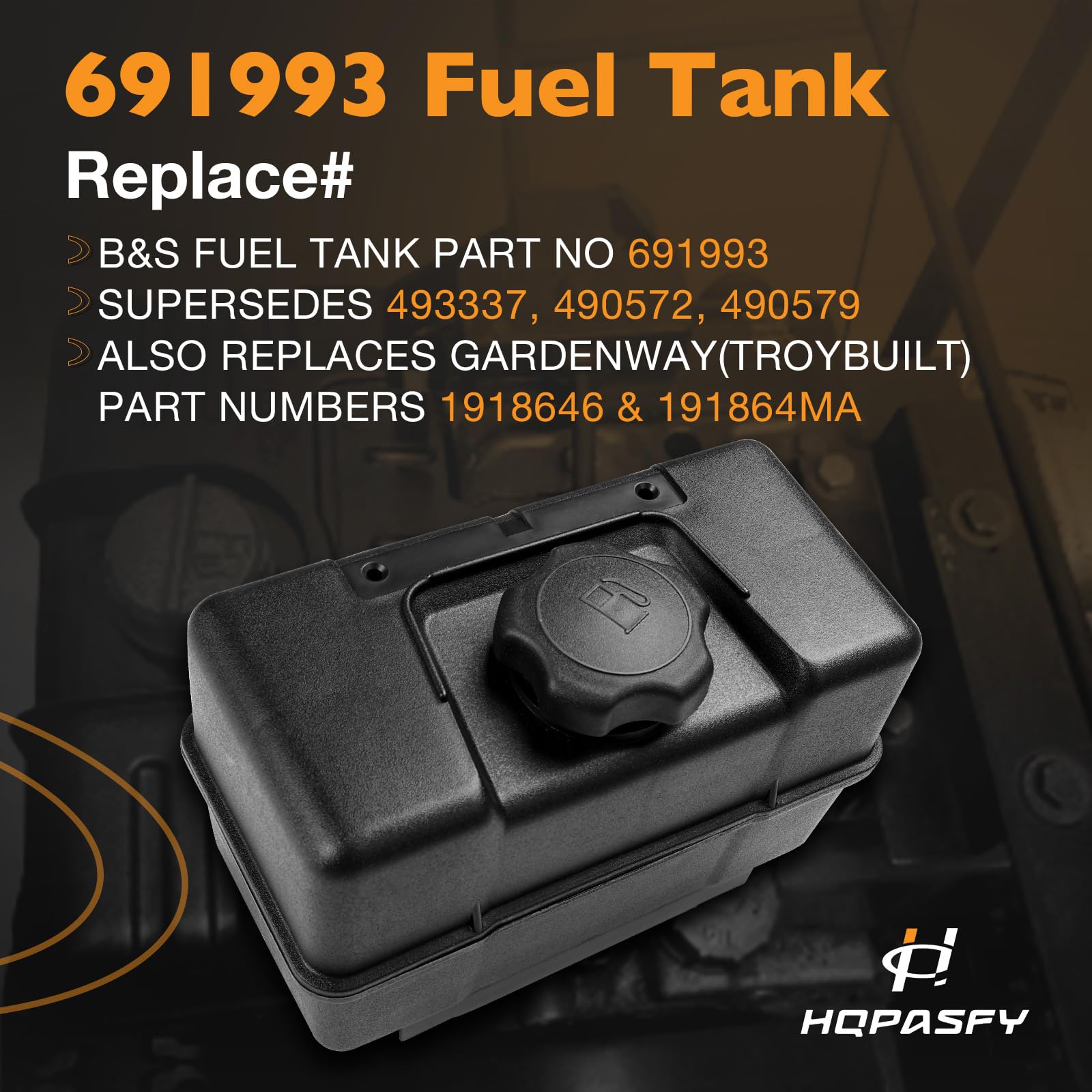 HQPASFY fuel cap and shut-off valve detail for secure fuel control