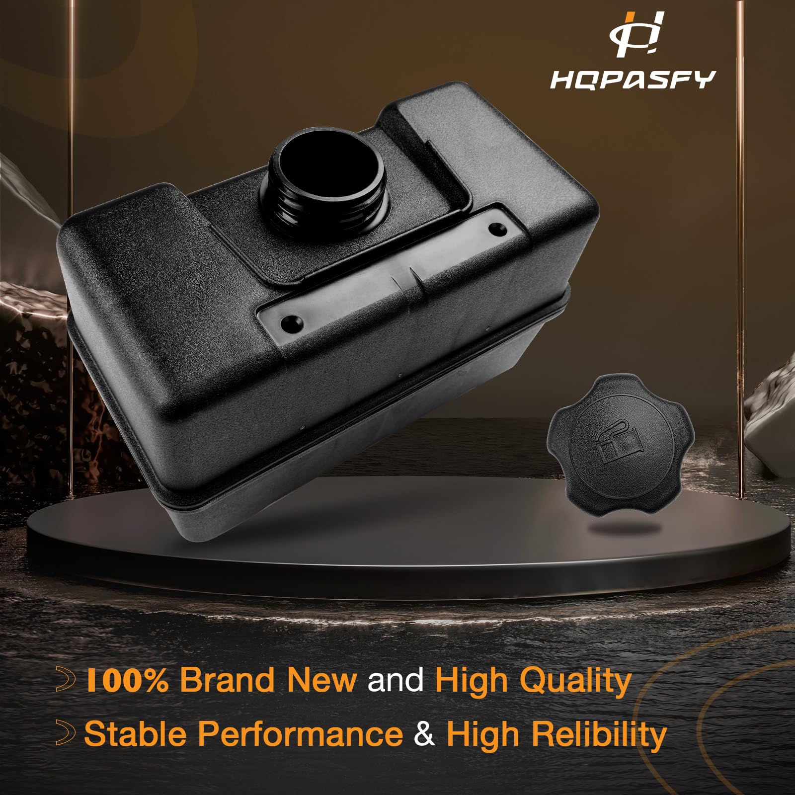 HQPASFY tank beside measuring tape showing 1-gallon size and scale