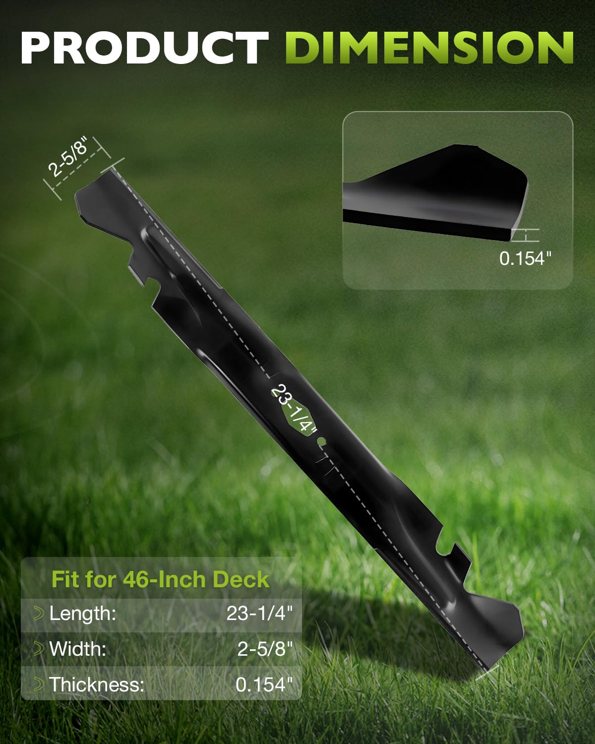 HQPASFY view of blade bolt hole pattern showing compatibility and accurate fit