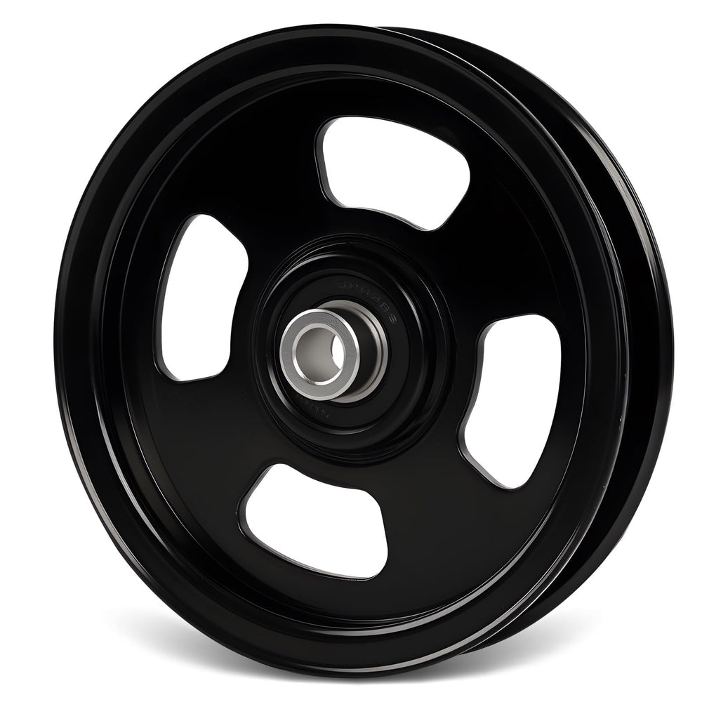 HQPASFY flat idler pulley front view showing correct fit and alignment