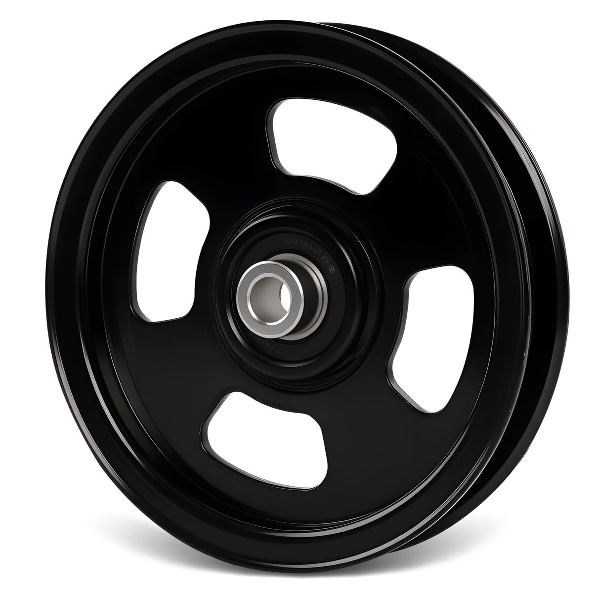 HQPASFY flat idler pulley front view showing correct fit and alignment