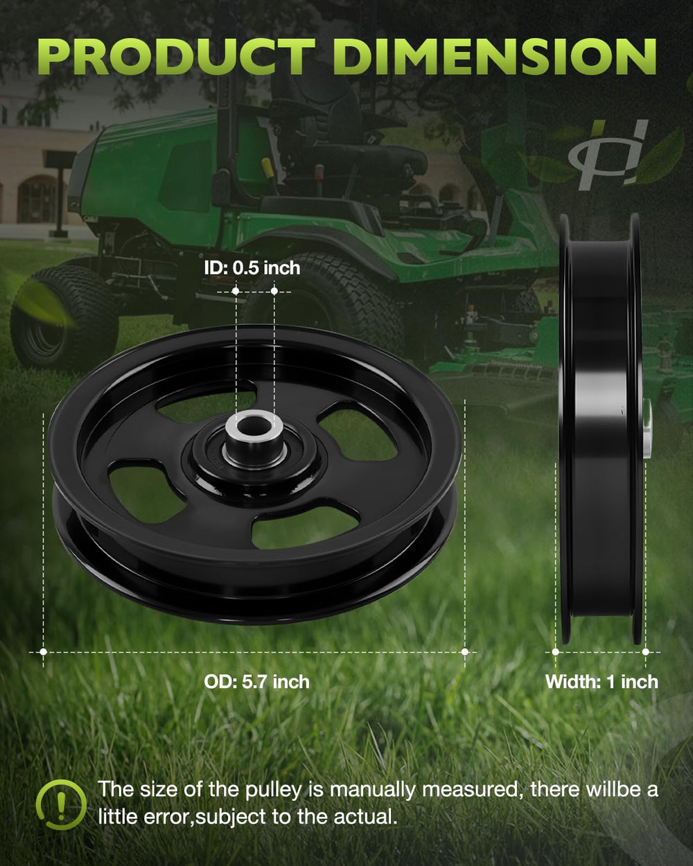 HQPASFY pulley side profile highlighting slim one-inch width for accurate belt tracking