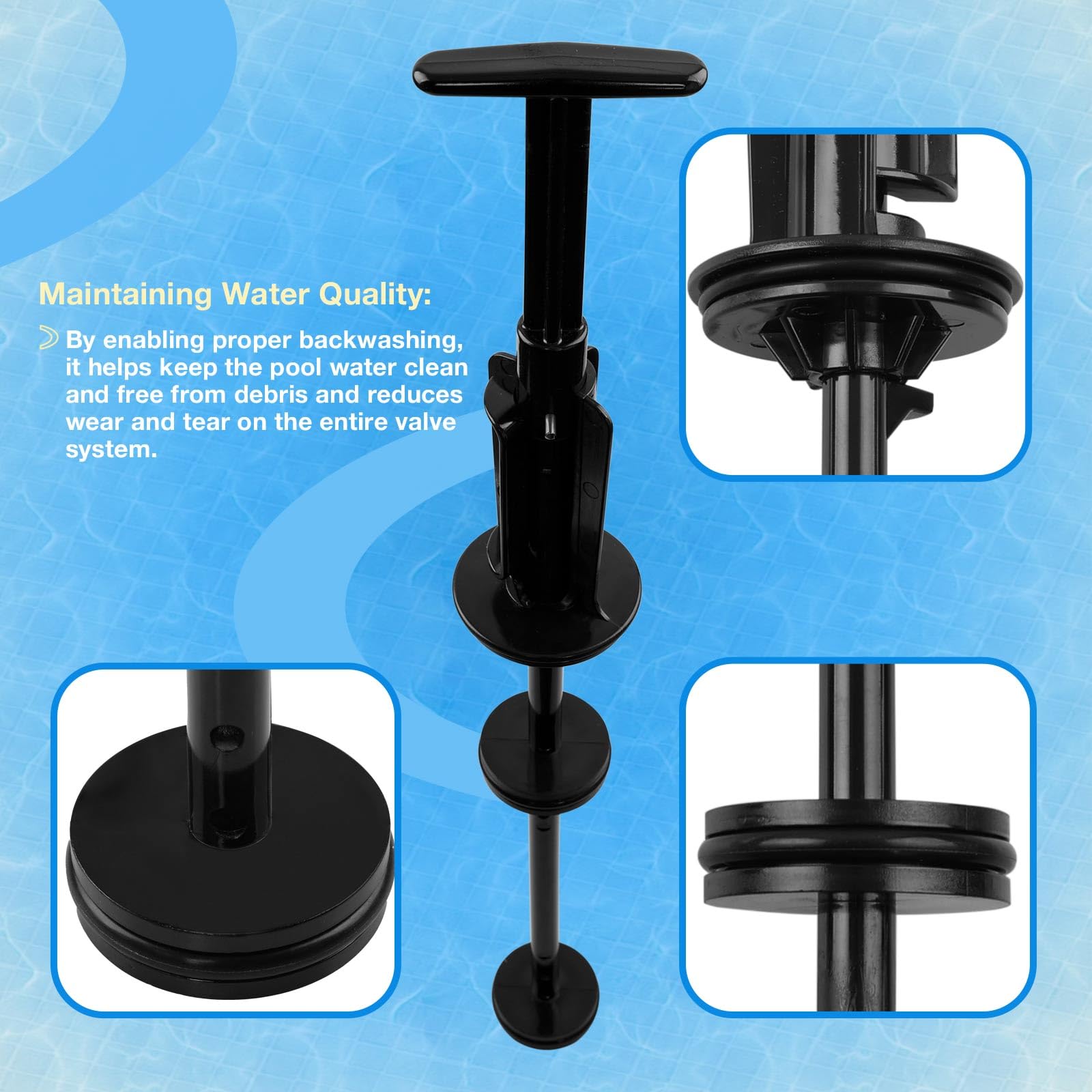 HQPASFY piston shaft mounted near pool equipment showing restored valve operation benefit