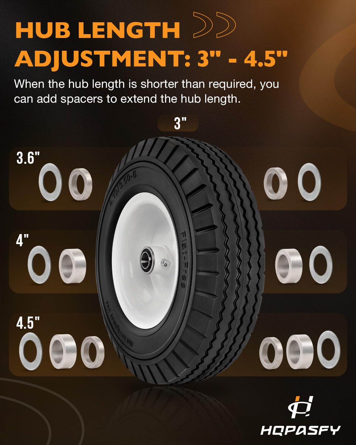 HQPASFY kit components including bearing sleeves and nylon and steel spacers for fitment