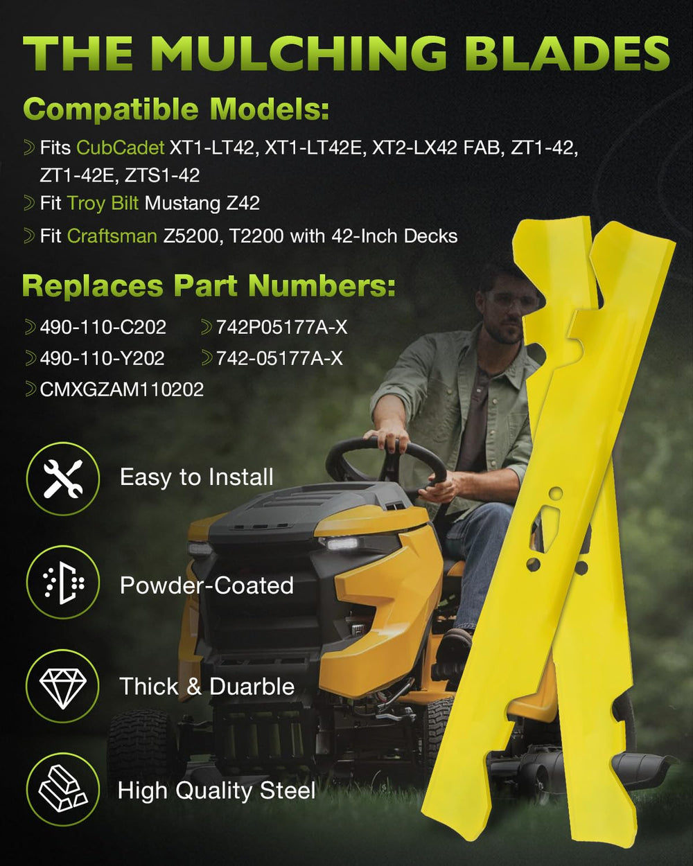 HQPASFY blade center hole diamond shape matching S-spindle for secure mounting
