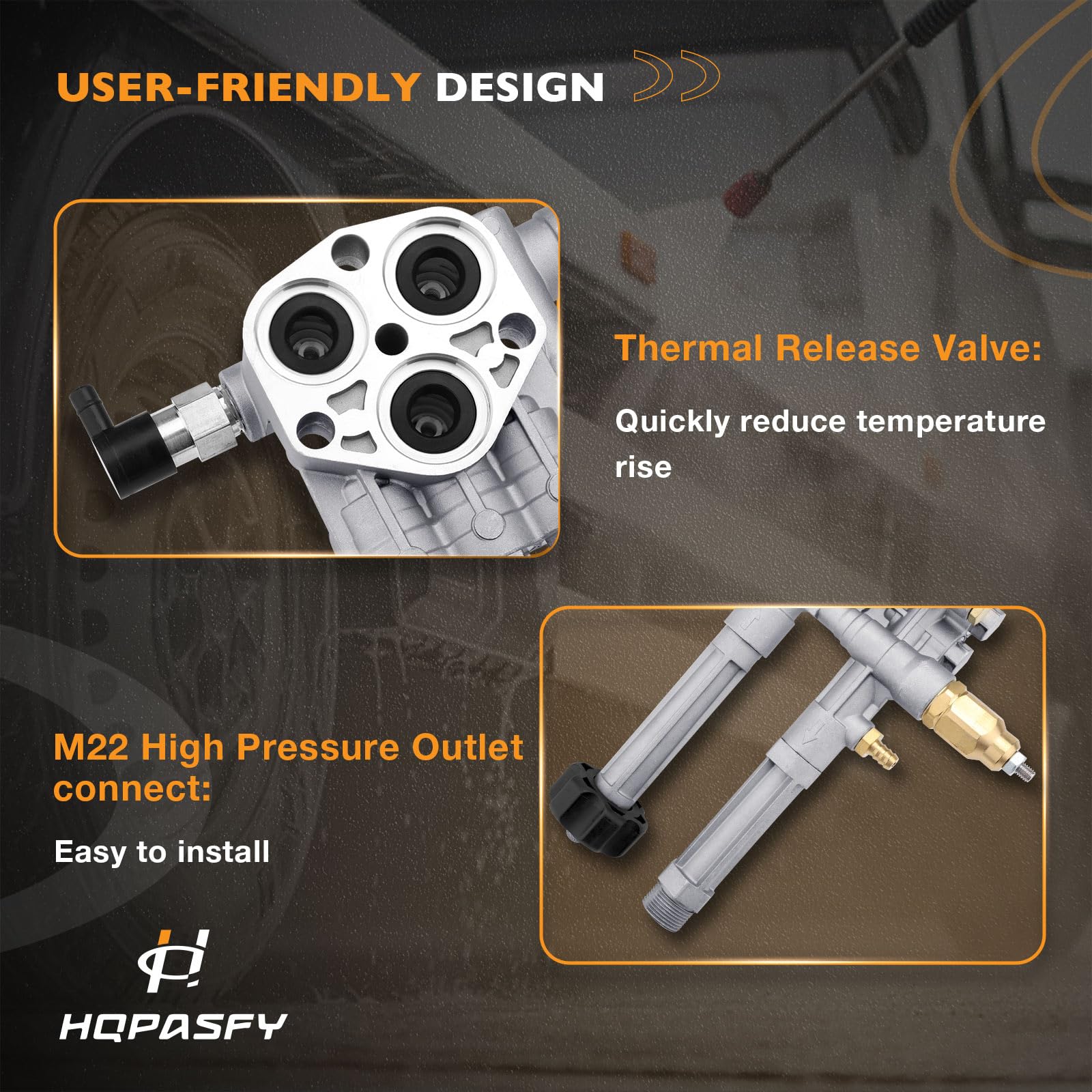 HQPASFY detail of mounting holes showing precise machining for secure attachment
