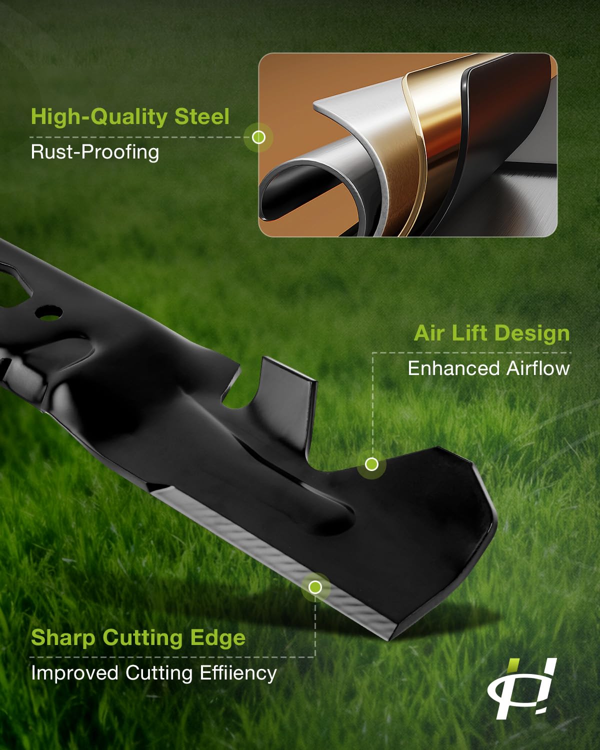 HQPASFY single blade installed on 50-inch deck for proper fit