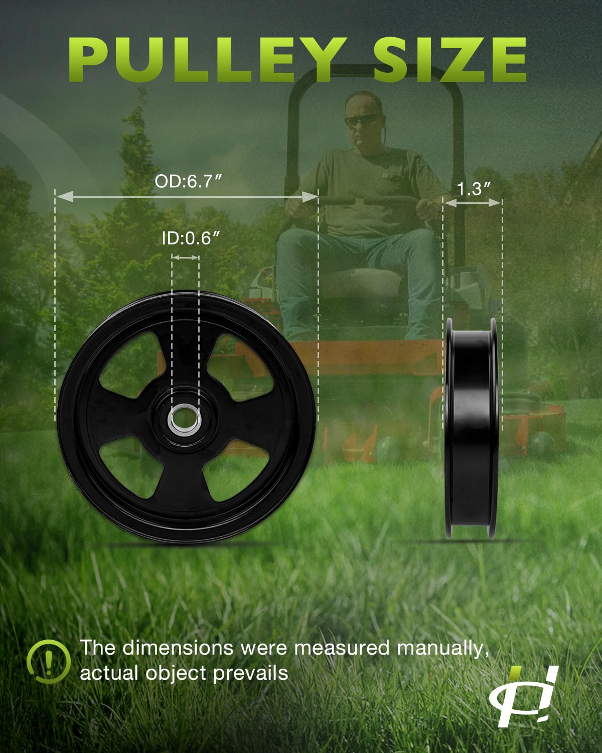 HQPASFY pulley mounted on mower deck improving belt alignment and performance