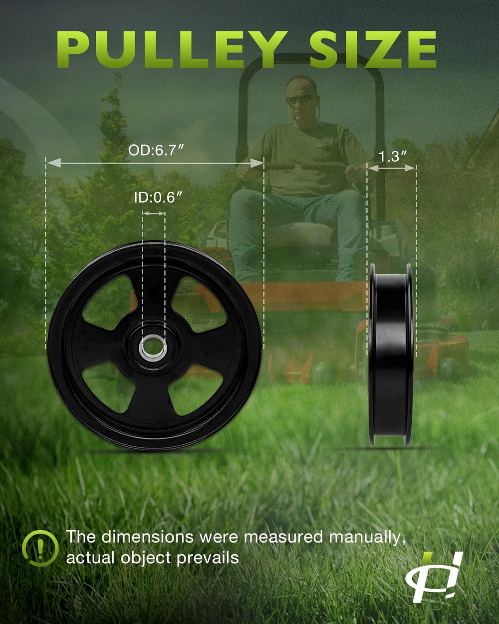 HQPASFY pulley mounted on mower deck improving belt alignment and performance