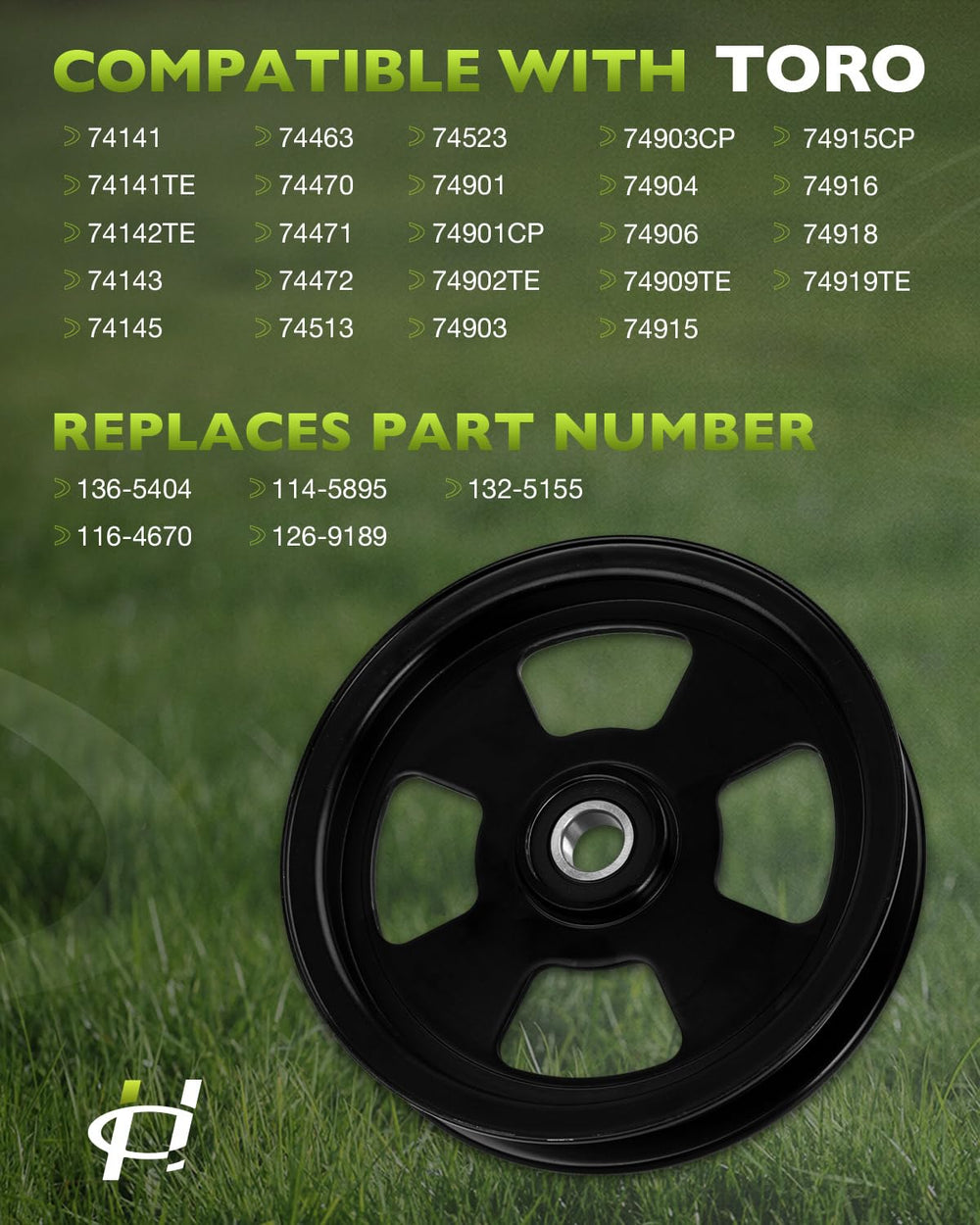 HQPASFY side profile of pulley highlighting corrosion-resistant finish and strength