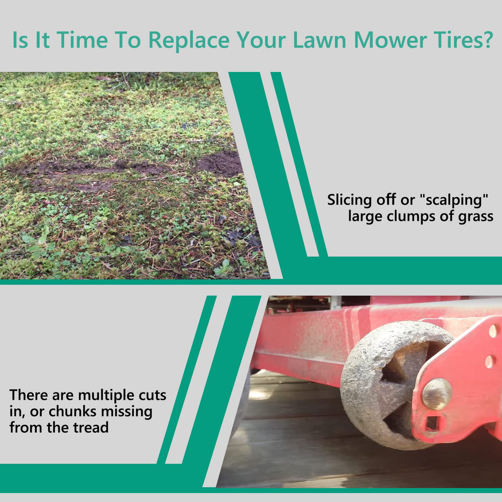 HQPASFY wheel mounted on mower deck side view demonstrating turf protection benefit