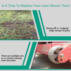 HQPASFY wheel mounted on mower deck side view demonstrating turf protection benefit