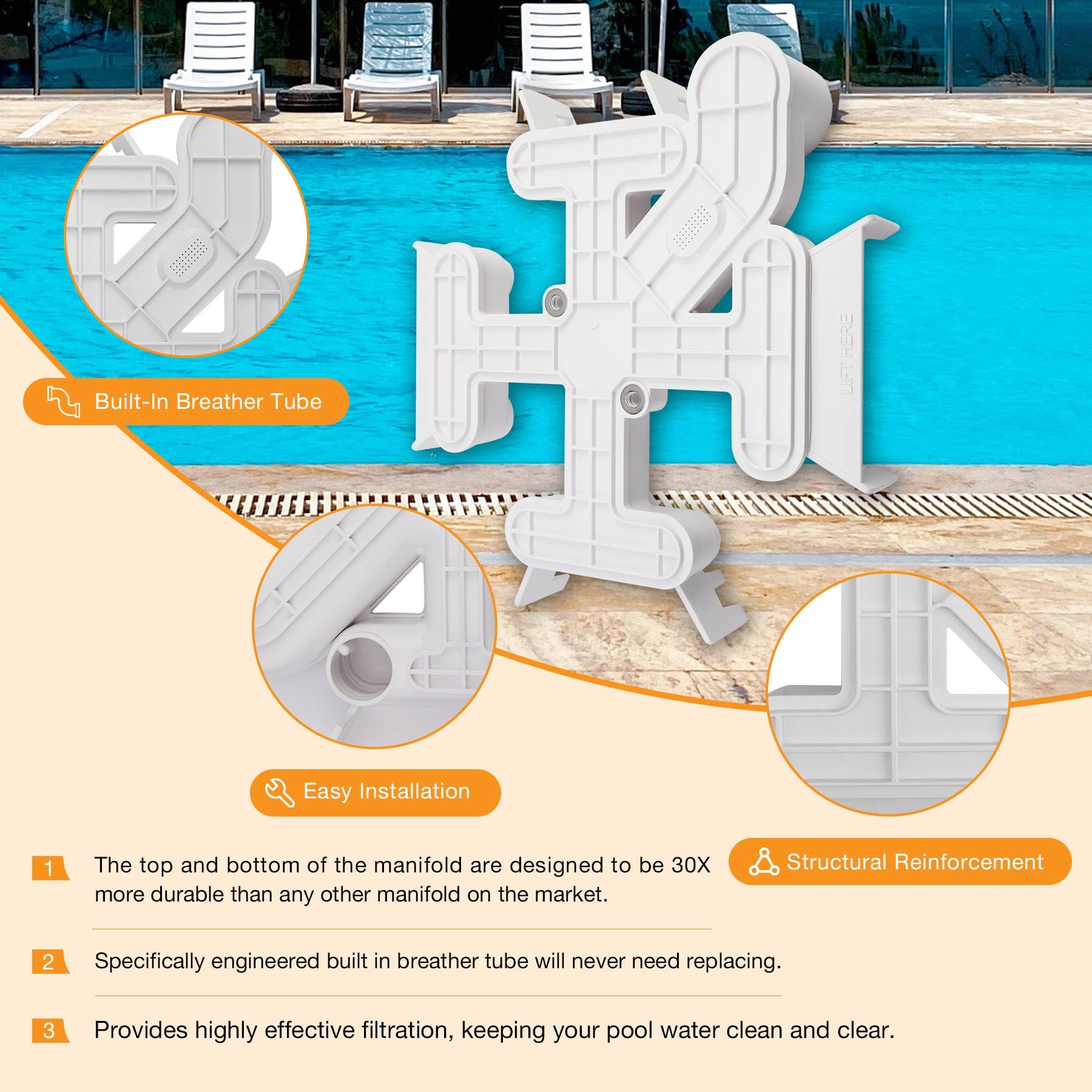 HQPASFY built-in breather tube detail for easier air purging benefit