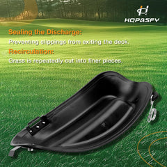 HQPASFY mulch plug installed on mower deck demonstrating secure fit benefit