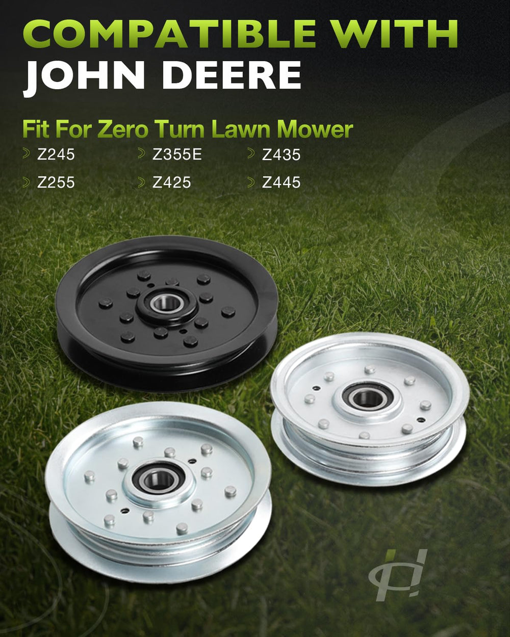 HQPASFY pulley with measurement labels showing exact OEM-matching sizes