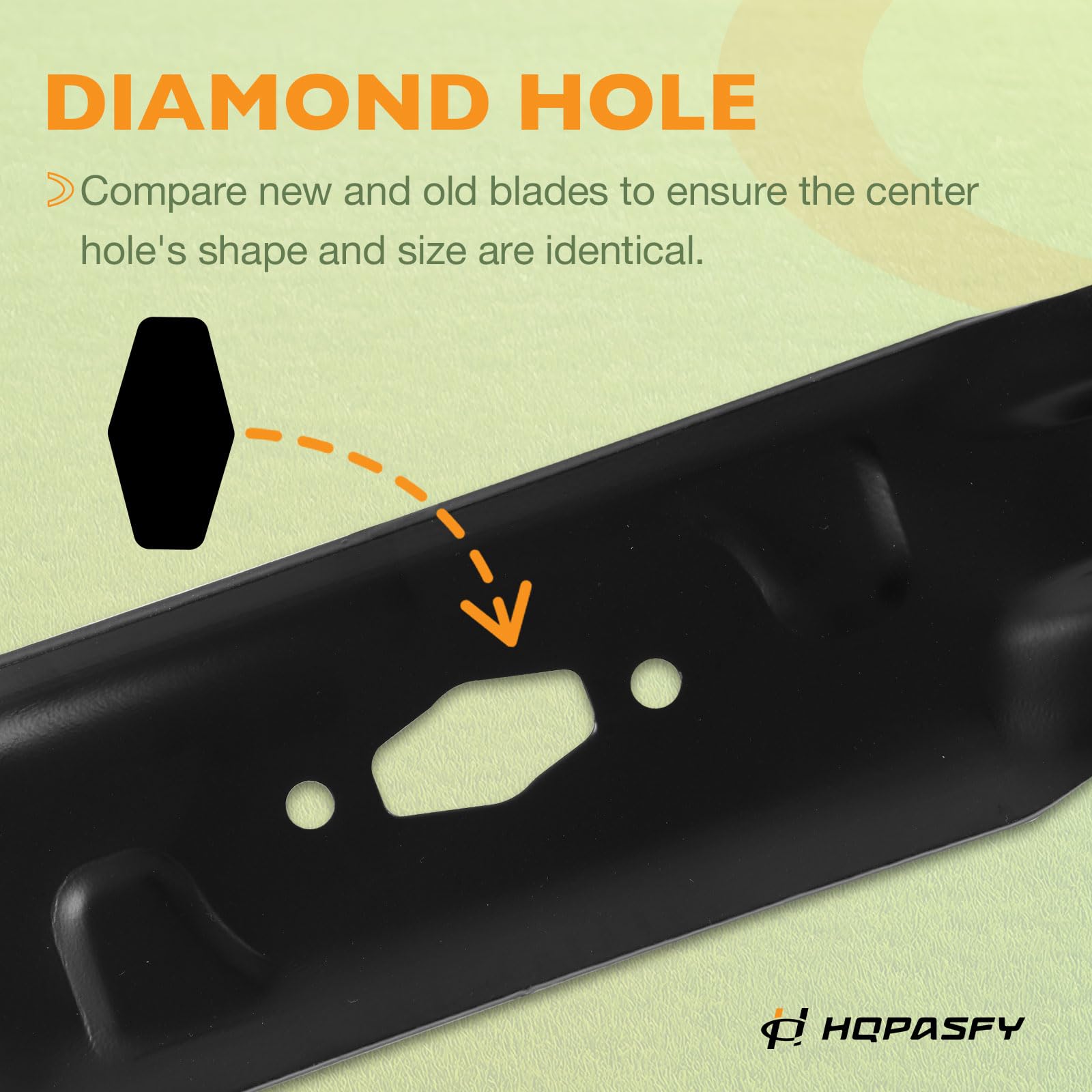 HQPASFY three blades laid flat showing uniform profile for balanced mowing