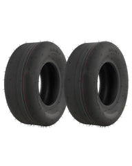 HQPASFY front view of two 13x5.00-6 tires showing smooth tread and readiness