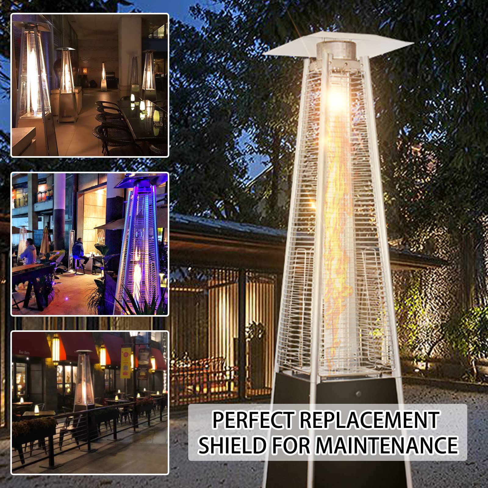 HQQ outdoor mounted on patio heater in backyard improving heat distribution benefit