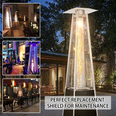 HQQ outdoor mounted on patio heater in backyard improving heat distribution benefit