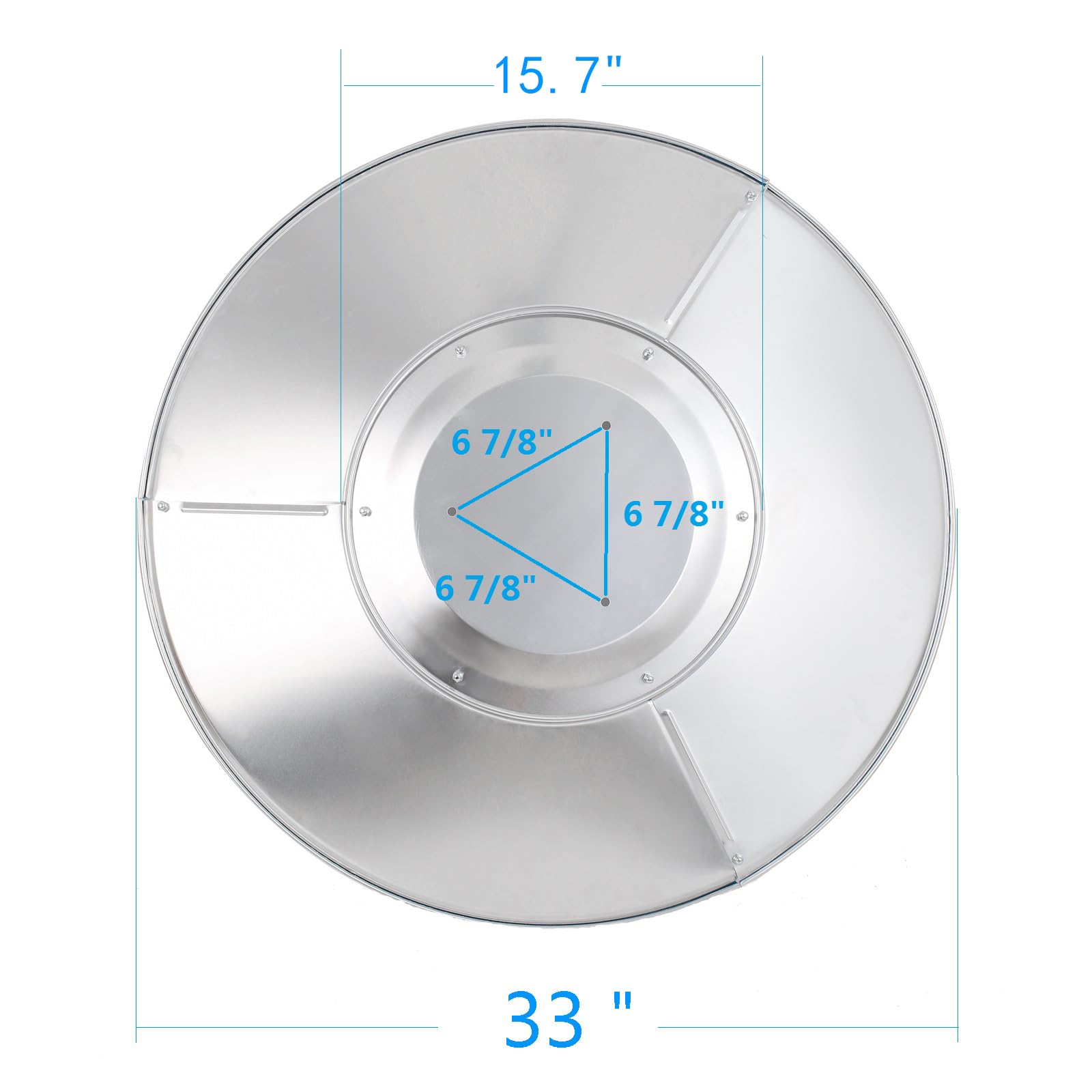 HQQ outdoor close-up of polished aluminum finish highlighting reflective efficiency and rust resistance