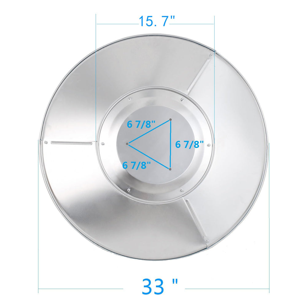 HQQ outdoor close-up of polished aluminum finish highlighting reflective efficiency and rust resistance