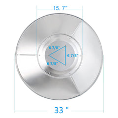 HQQ outdoor close-up of polished aluminum finish highlighting reflective efficiency and rust resistance