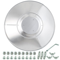 HQQ outdoor front view of 33-inch aluminum reflector showing wide coverage and improved warmth