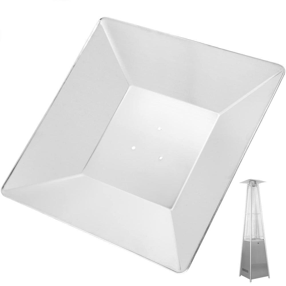 HQQ outdoor top view of square heat shield showing reflective surface and fit benefits