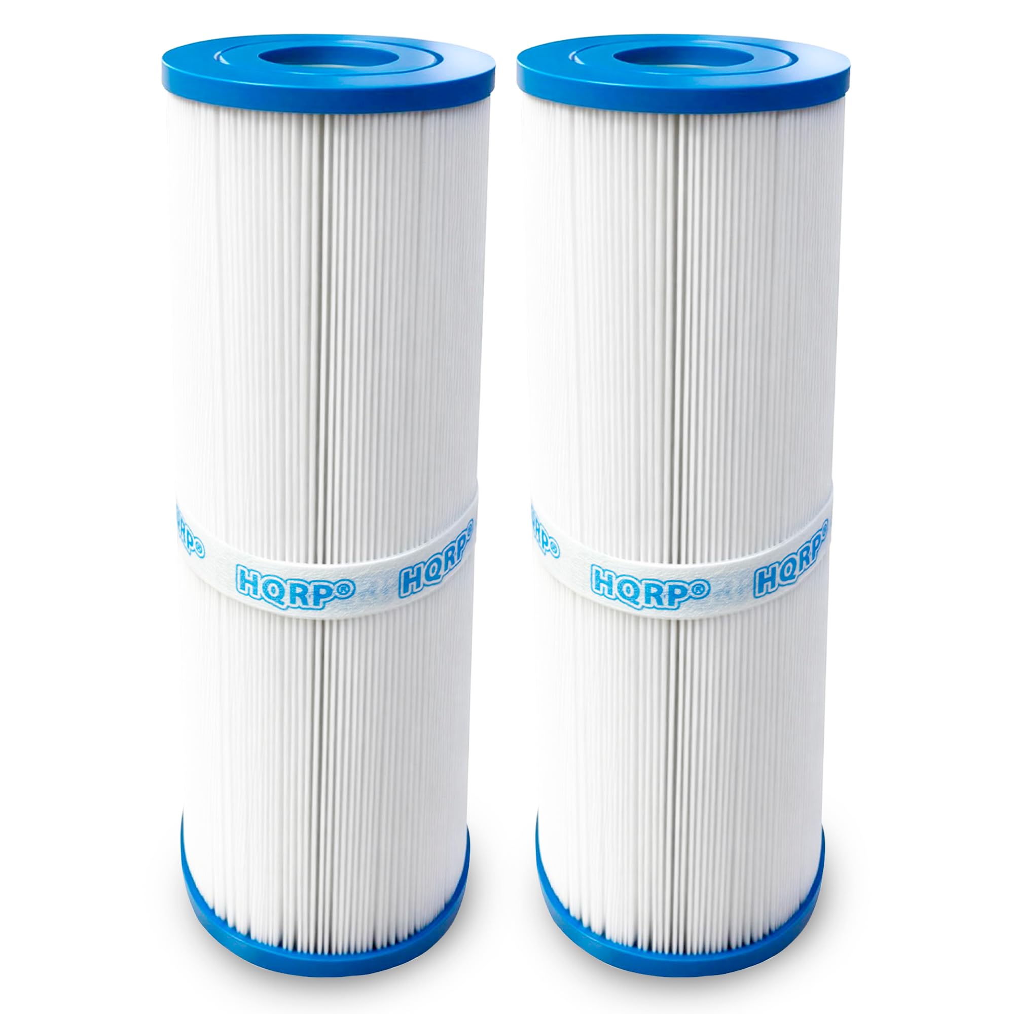 HQRP front view of 2-pack spa filters showing fit and replacement convenience
