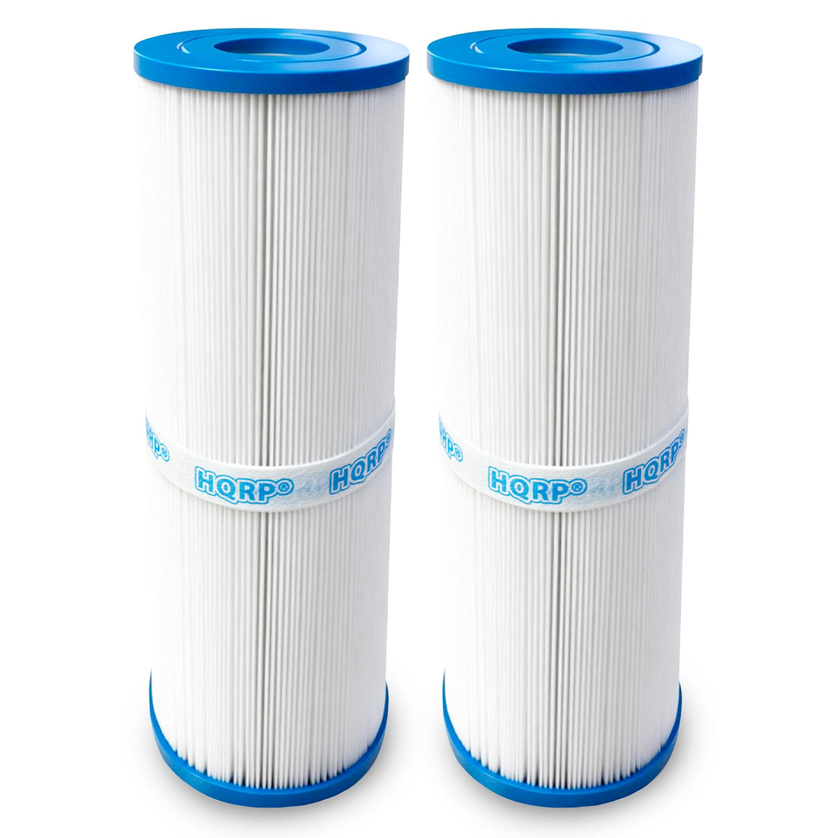 HQRP front view of 2-pack spa filters showing fit and replacement convenience
